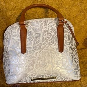 Brahmin White and Silver Purse